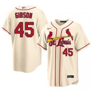 Bob Gibson #45 Cardinals Baseball Jersey | Durable Men Cream Stitched Edition 56150295