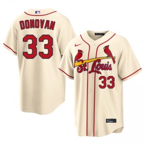 MLB Brendan Donovan #33 Cream Baseball Stitched Jersey | Cardinals Men Collection Edition 56150343