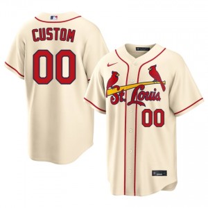 Custom #00 Cardinals Baseball Jersey | Original Men Cream Stitched Edition 56150355