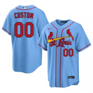 Men Custom #00 Light Blue Embroidery Jersey | St. Louis Cardinals Fresh Baseball Gear 56150354