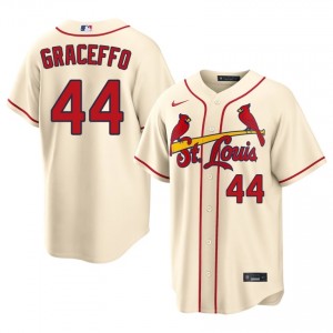 Men Gordon Graceffo #44 Cream Stitched Jersey | Cardinals Original Baseball Gear 56150049