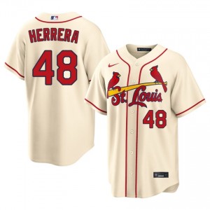 Cream Ivan Herrera #48 Cardinals Baseball Stitched Jersey | MLB Men Fit 56150181