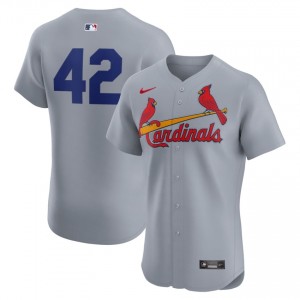 Men Jackie Robinson Day #42 Gray Embroidery Jersey | St. Louis Cardinals Fresh Baseball Gear 56149994