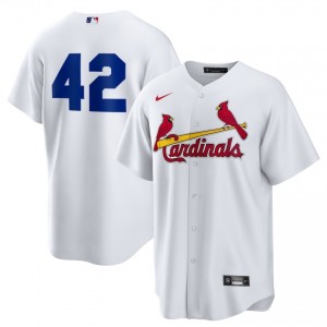 Jackie Robinson Day #42 Cardinals Baseball Jersey | Original Men White Stitched Edition 56149995