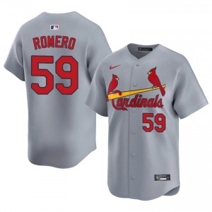 Men JoJo Romero #59 Gray Embroidery Jersey | St. Louis Cardinals Official Baseball Gear 56149514