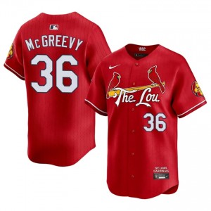 Michael McGreevy #36 Cards City Connect Baseball Jersey | Exclusive Men Red Embroidery Edition 56149445