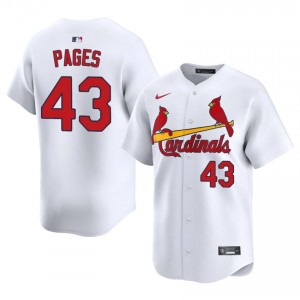 Pedro Pages #43 Cardinals Baseball Jersey | Original Men White Stitched Edition 56149635