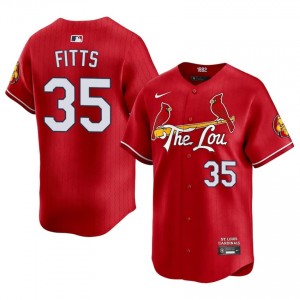 Men Richard Fitts #35 Red City Connect Embroidery Jersey | Cards Iconic Baseball Gear 56149349