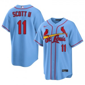 Classic Victor Scott II #11 Light Blue Baseball Embroidery Jersey | St. Louis Cardinals Men Collection Edition 56150258
