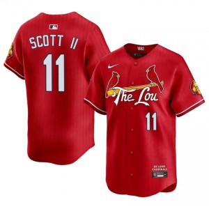Red Victor Scott II #11 Cards Baseball City Connect Embroidery Jersey | Iconic Men Fit 56149781