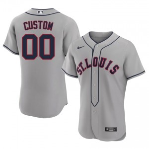 #00 Custom Genuine Men Baseball Jersey | STL Grey Fan Gear 56149972