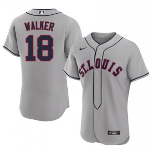 Men Jordan Walker #18 Grey Sewn Jersey | STL Gameday Baseball Gear 56149804