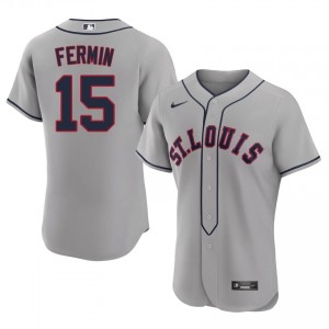 #15 Jose Fermin Officially Licensed Men Baseball Jersey | STL Grey Fan Gear 56149672