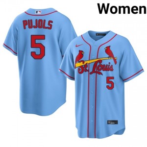 Gameday Albert Pujols #5 Light Blue Baseball Sewn Jersey | STL Women Collection Edition 56150308