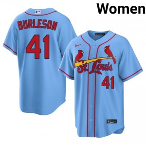 Alec Burleson #41 STL Baseball Jersey | Gameday Women Light Blue Sewn Edition 56150200