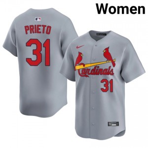 Pro-Grade Cesar Prieto #31 Gray Baseball Stitched Jersey | St. Louis Women Collection Edition 56149698