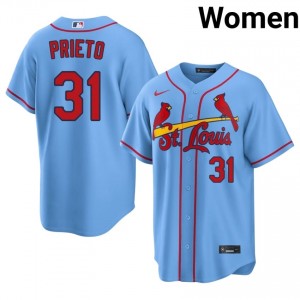 Gameday Cesar Prieto #31 Light Blue Baseball Sewn Jersey | STL Women Collection Edition 56150218