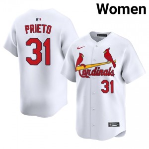 Women Cesar Prieto #31 White Stitch Jersey | STL Cardinals Premium Baseball Gear 56149699