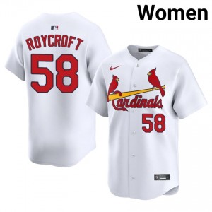 White Chris Roycroft #58 STL Cardinals Baseball Stitch Jersey | Replica Women Fit 56149531
