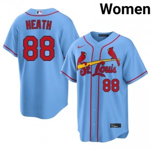 Light Blue Christopher Heath #88 STL Baseball Sewn Jersey | Officially Licensed Women Fit 56150176