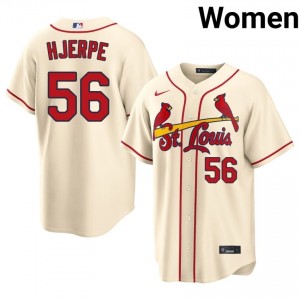 Professional Cooper Hjerpe #56 Cream Baseball Embroidery Jersey | Cards Women Collection Edition 56150063
