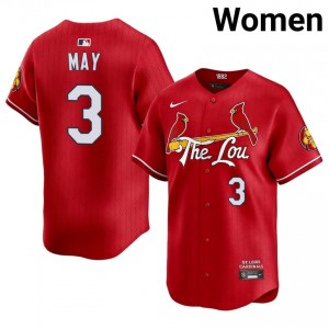 #3 Dustin May Original Women City Connect Baseball Jersey | Cardinals Red Fan Gear 56149437