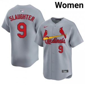 #9 Enos Slaughter Elite Women Baseball Jersey | St. Louis Gray Fan Gear 56149902