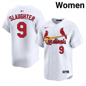 Licensed Enos Slaughter #9 White Baseball Sewn Jersey | STL Cardinals Women Collection Edition 56149903
