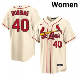 Iconic Hunter Dobbins #40 Cream Baseball Embroidery Jersey | Cards Women Collection Edition 56150033