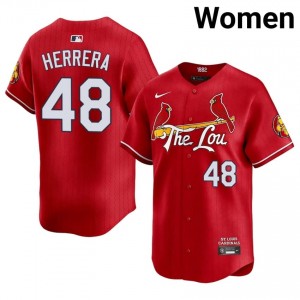 Women Ivan Herrera #48 Red City Connect Stitched Jersey | Cardinals Durable Baseball Gear 56149629