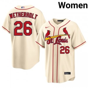 JJ Wetherholt #26 Cards Baseball Jersey | Iconic Women Cream Embroidery Edition 56150375
