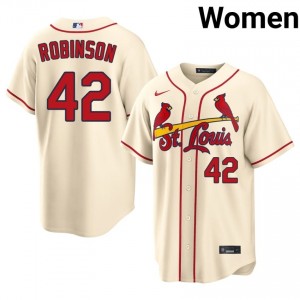 Exclusive Jackie Robinson #42 Cream Baseball Embroidery Jersey | Cards Women Collection Edition 56150363