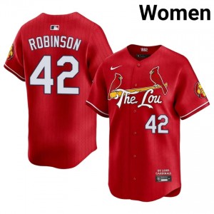 Women Jackie Robinson #42 Red City Connect Stitched Jersey | Cardinals Durable Baseball Gear 56149989