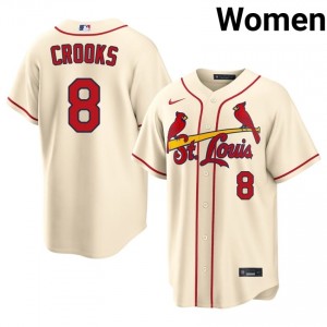 Cream Jimmy Crooks #8 Cards Baseball Embroidery Jersey | Professional Women Fit 56150171