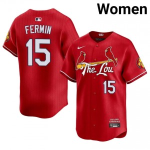 #15 Jose Fermin MLB Women City Connect Baseball Jersey | Cardinals Red Fan Gear 56149677