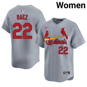 Gray Joshua Baez #22 St. Louis Baseball Stitched Jersey | Authentic Women Fit 56149746