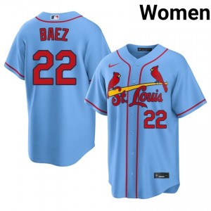 #22 Joshua Baez Genuine Women Baseball Jersey | STL Light Blue Fan Gear 56150242