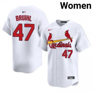 Justin Bruihl #47 STL Cardinals Baseball Jersey | Replica Women White Stitch Edition 56149315