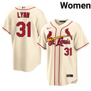 Cream Lance Lynn #31 Cards Baseball Embroidery Jersey | Professional Women Fit 56150351