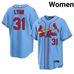 Lance Lynn #31 STL Baseball Jersey | Genuine Women Light Blue Sewn Edition 56150350