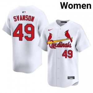 #49 Matt Svanson Replica Women Baseball Jersey | STL Cardinals White Fan Gear 56149567