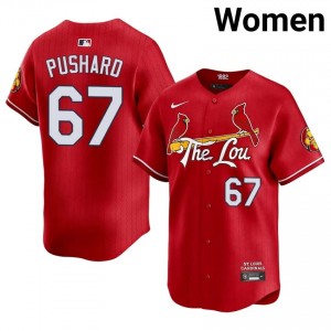 Matthew Pushard #67 Cardinals City Connect Baseball Jersey | Durable Women Red Stitched Edition 56149485