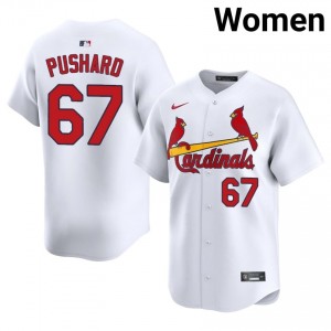 Premium Matthew Pushard #67 White Baseball Stitch Jersey | STL Cardinals Women Collection Edition 56149483