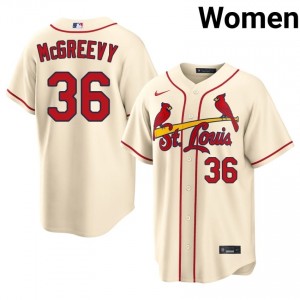 Exclusive Michael McGreevy #36 Cream Baseball Embroidery Jersey | Cards Women Collection Edition 56150093