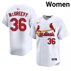 #36 Michael McGreevy Premium Women Baseball Jersey | STL Cardinals White Fan Gear 56149447