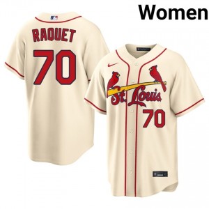 #70 Nick Raquet Professional Women Baseball Jersey | Cards Cream Fan Gear 56150117