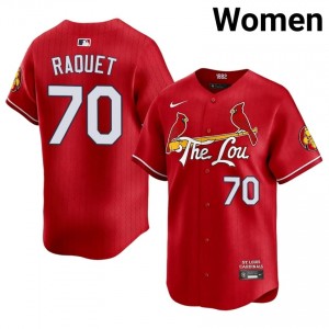 #70 Nick Raquet MLB Women City Connect Baseball Jersey | Cardinals Red Fan Gear 56149497