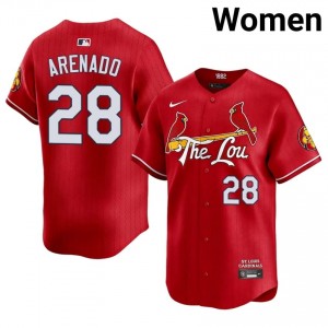 #28 Nolan Arenado Durable Women City Connect Baseball Jersey | Cardinals Red Fan Gear 56149917