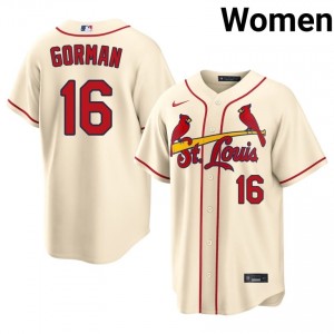 Iconic Nolan Gorman #16 Cream Baseball Embroidery Jersey | Cards Women Collection Edition 56150213