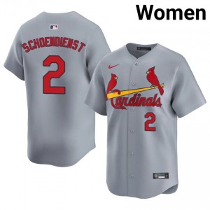 Red Schoendienst #2 St. Louis Baseball Jersey | Authentic Women Gray Stitched Edition 56149890